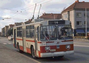 Nää punaset oli Stadissa liikenteessä 7.5 - 3.11 1973. Kuva: Anders Rehnström / www.raitio.org  