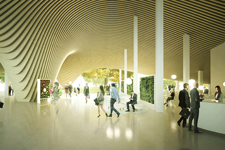 WoodCity-aula, havainnefoto: hel.fi