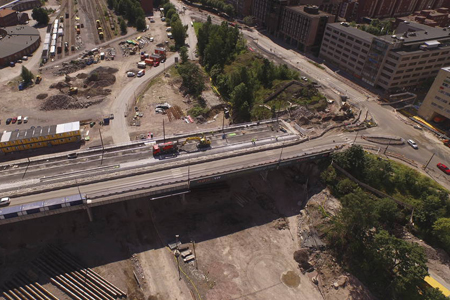 Pasilan siltatyömaa 9/2015, foto: hel.fi