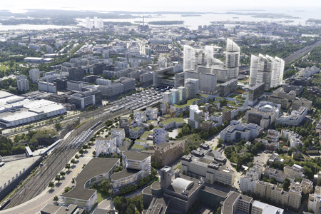 Havainnekuva, -visio tulevasta Keski-Pasilasta, foto: hel.fi